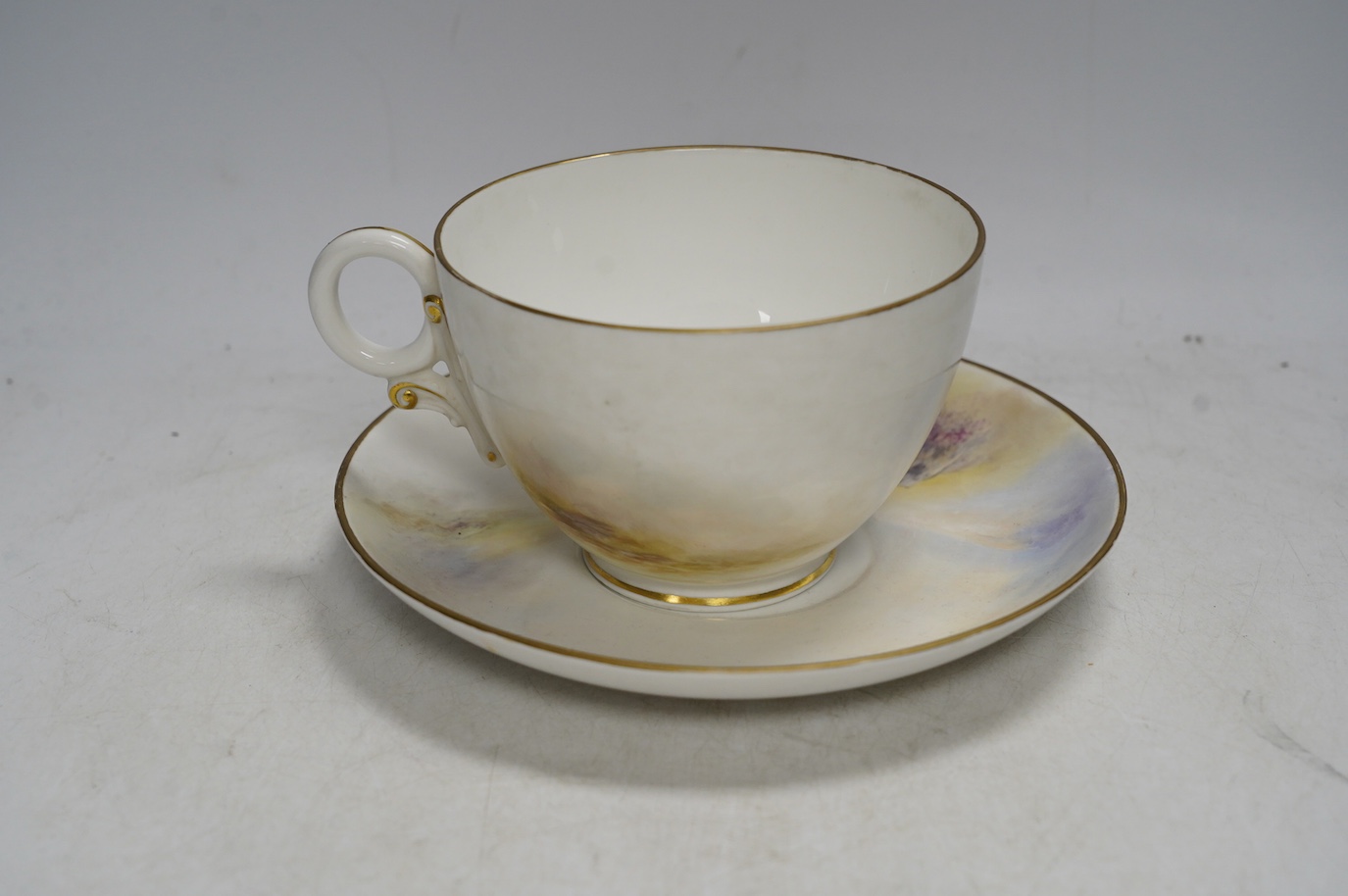 A signed Worcester breakfast cup and saucer, L. Maybury and H. Sivad. Condition - good